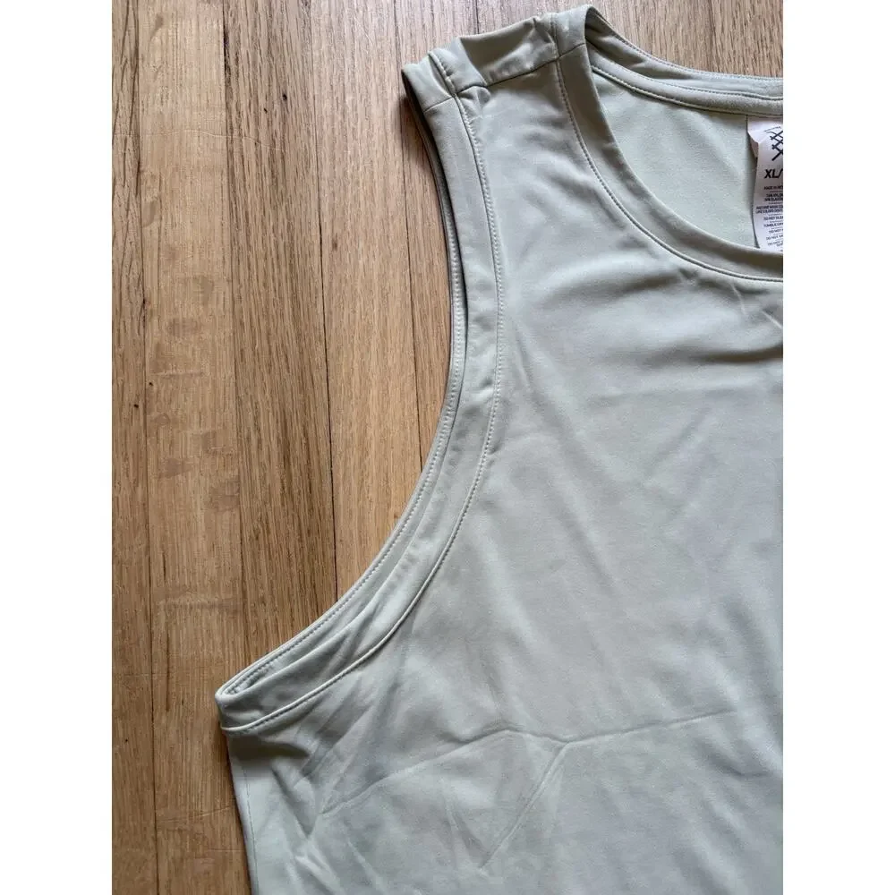 Rhone Grey Sage Grey Serene Crop Performance Tank Top Sleeveless Size XL